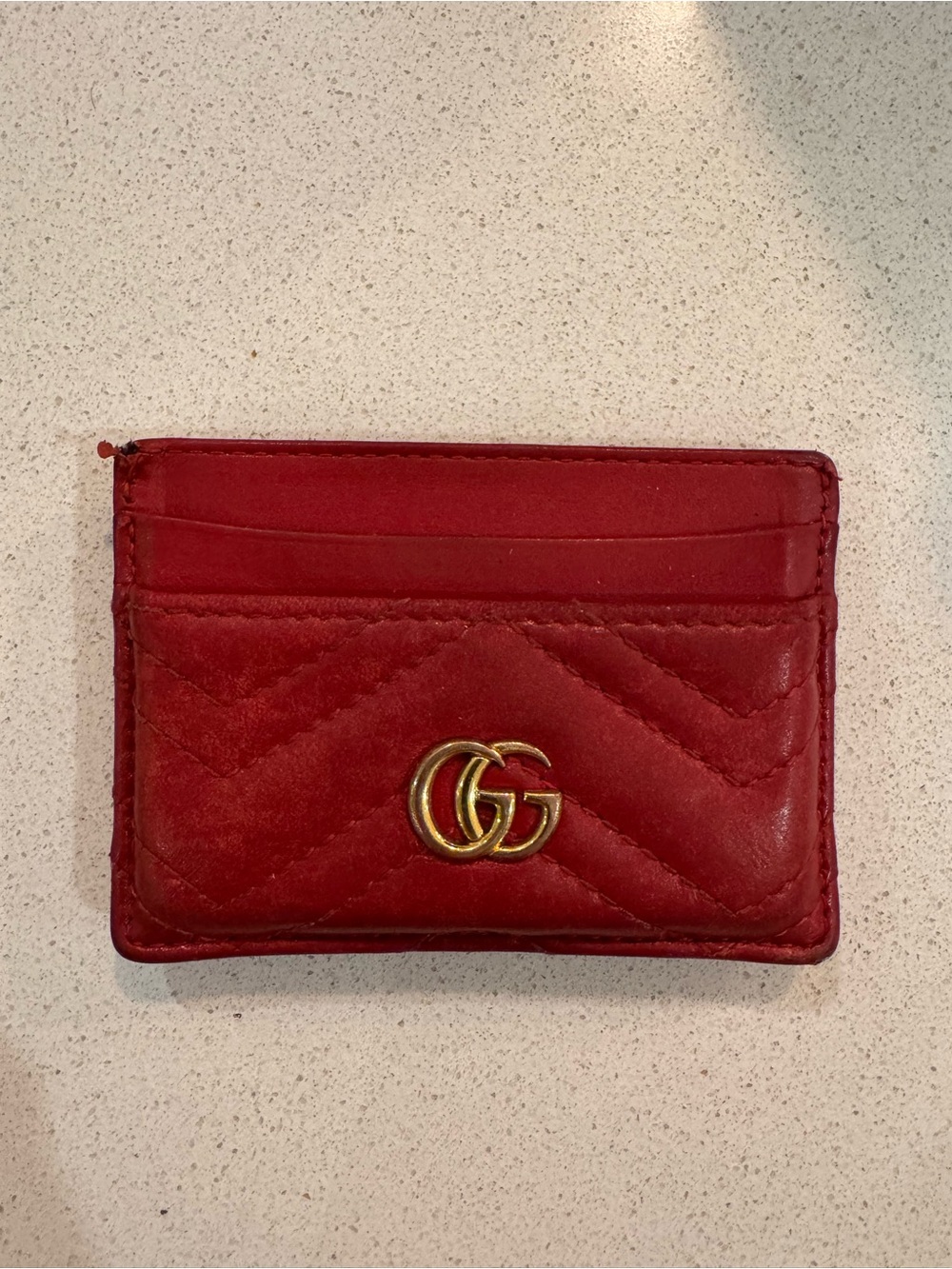 Gucci Red Quilted Leather Card Case